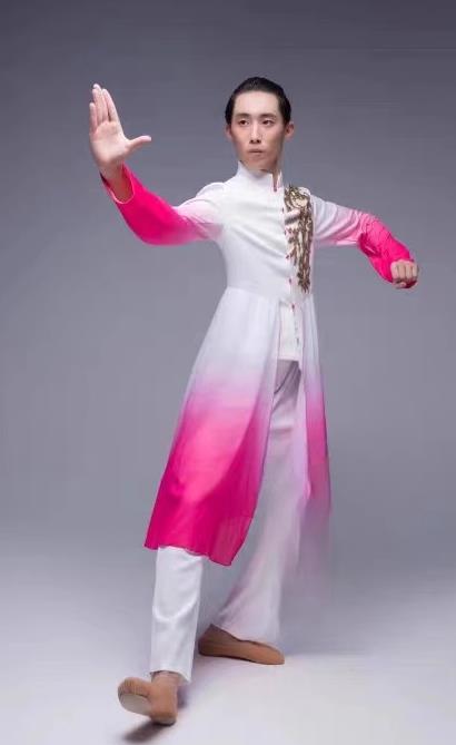 Top Stage Performance Costume Chinese Spring Festival Gala Opening Dance Clothing Mens Chorus Pink Suit