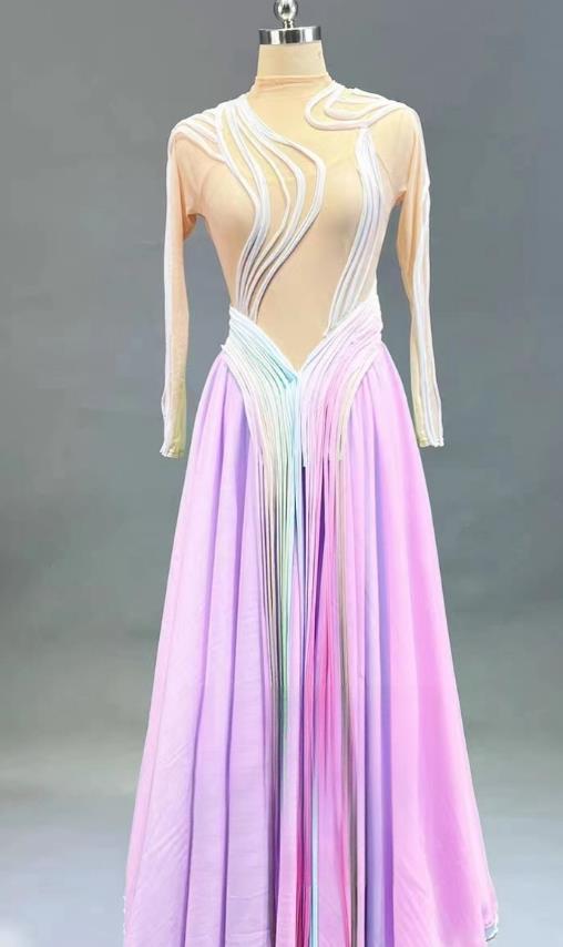 Chinese Spring Festival Gala Classical Dance Clothing Women Group Dance Violet Dress Stage Performance Costume
