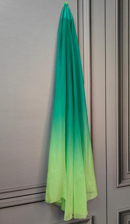 Handmade Classical Dance Property Stage Performance Prop China Opening Dance Handheld Green Silk Fan
