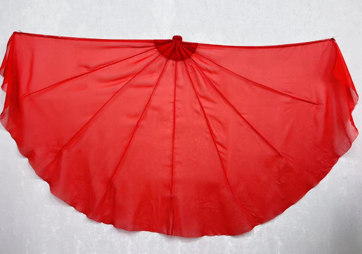 Handmade Stage Performance Prop China Opening Dance Handheld Red Silk Fan Classical Dance Property
