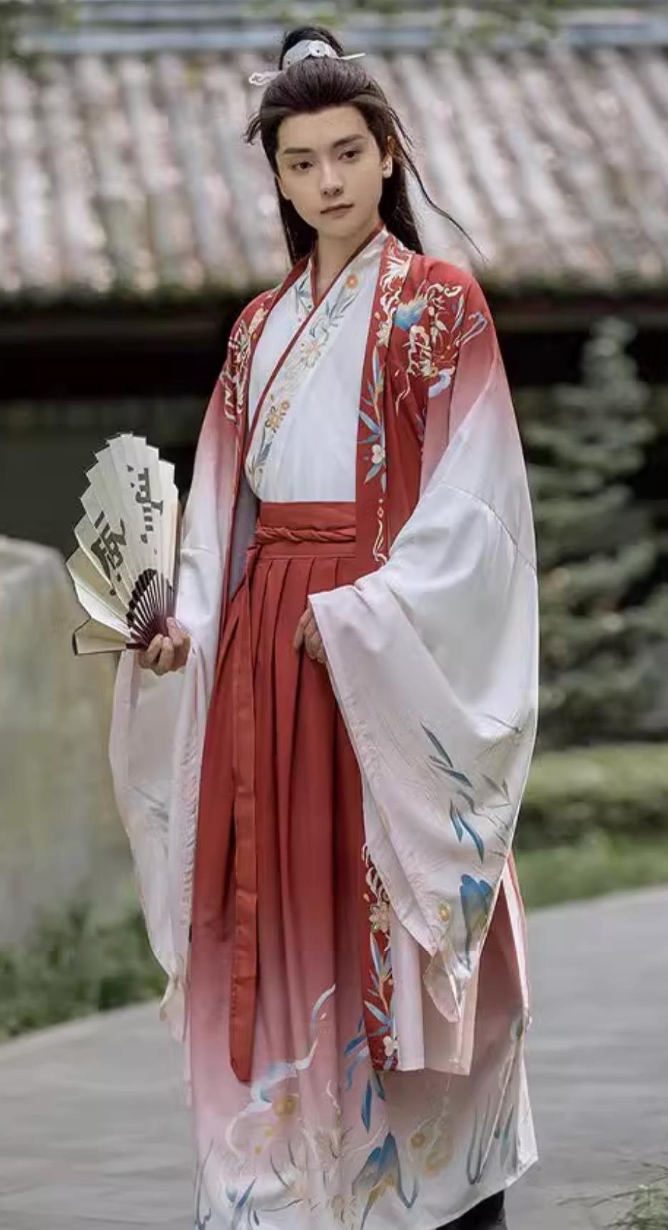 Ancient China Wuxia Swordsman Clothing China Travel Photography Jin Dynasty Costume Traditional Men Hanfu Red Outfit