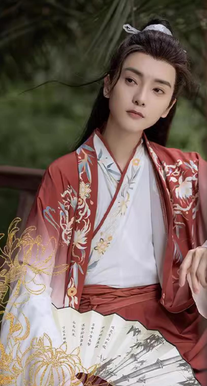 Ancient China Wuxia Swordsman Clothing China Travel Photography Jin Dynasty Costume Traditional Men Hanfu Red Outfit