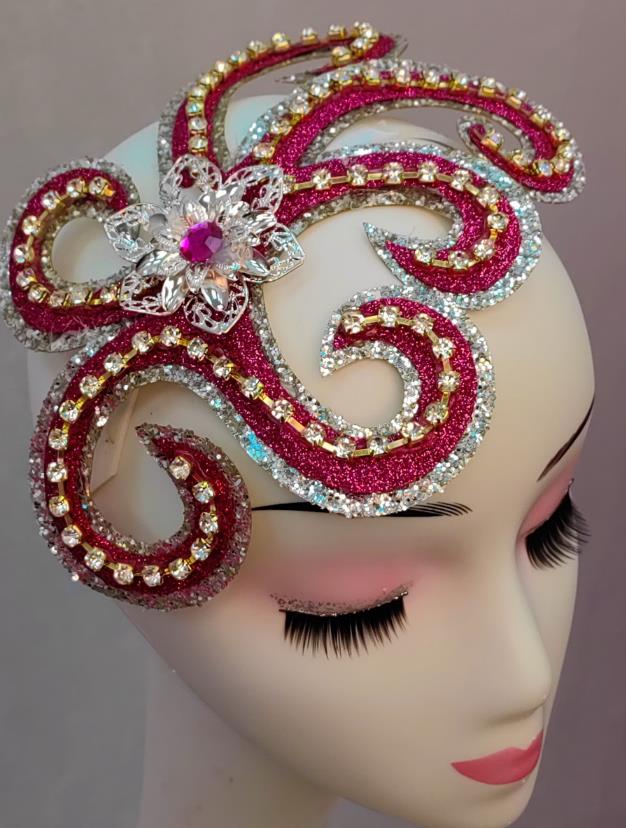 Chinese Folk Dance Hair Jewelry Top Stage Performance Headwear Handmade Yangko Dance Rosy Headpiece