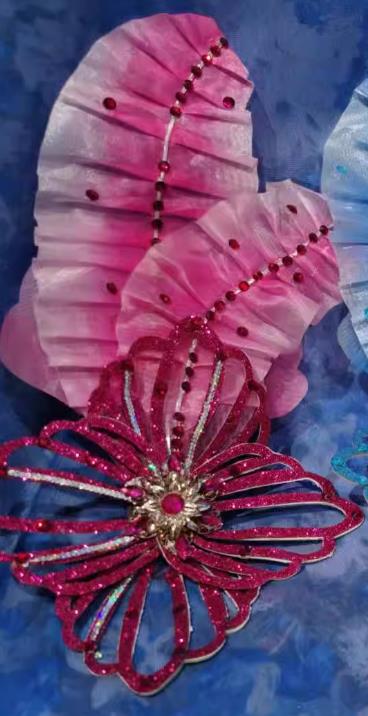 Top Stage Performance Headwear Handmade Yangko Dance Pink Leaf Headpiece Chinese Spring Festival Gala Opening Dance Hair Jewelry