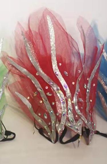 Handmade Modern Dance Red Fire Headpiece Chinese Spring Festival Gala Opening Dance Hair Jewelry Top Stage Performance Headwear