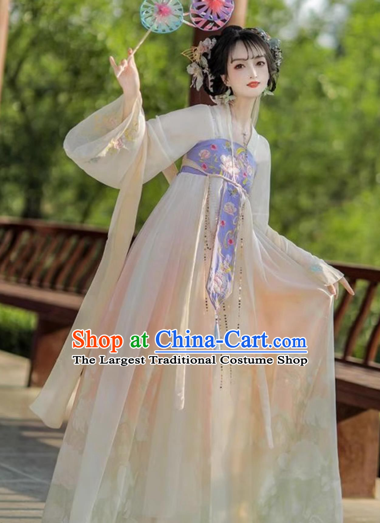 Traditional Hanfu Ruqun Chinese Tang Dynasty Young Lady Costume Ancient China Woman Clothing