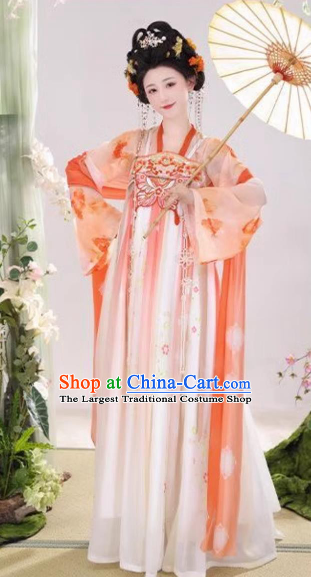 Chinese Tang Dynasty Young Lady Costume Ancient China Princess Clothing Traditional Hanfu Ruqun Complete Set