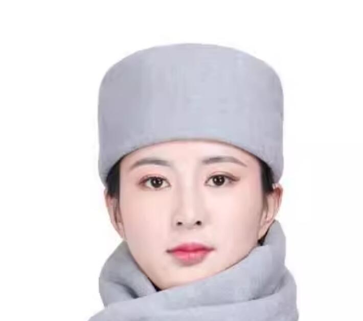 Light Grey Buddhist Thermal Hat Handmade Monk Hat Chinese Buddhism Winter Headwear
