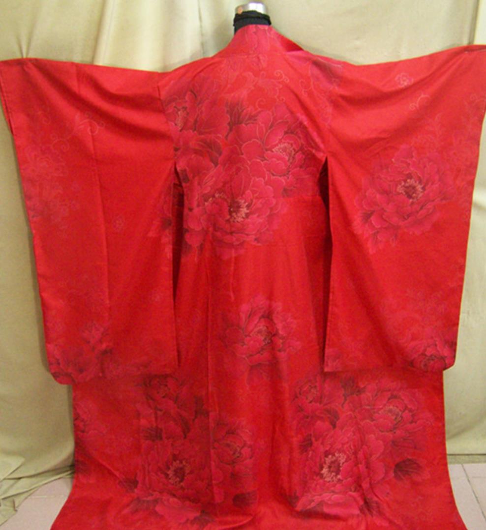Japanese National Clothing Japan Women Formal Attire Traditional Red Furisode Kimono