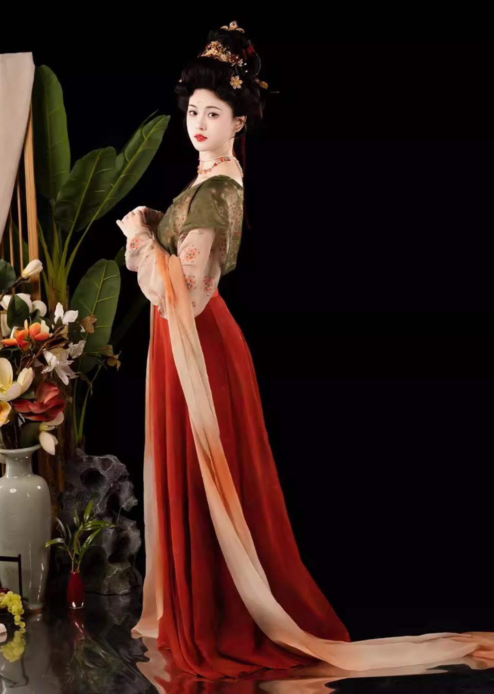 China Travel Photography Princess Clothing Traditional Hanfu Ruqun Chinese Tang Dynasty Palace Lady Dress