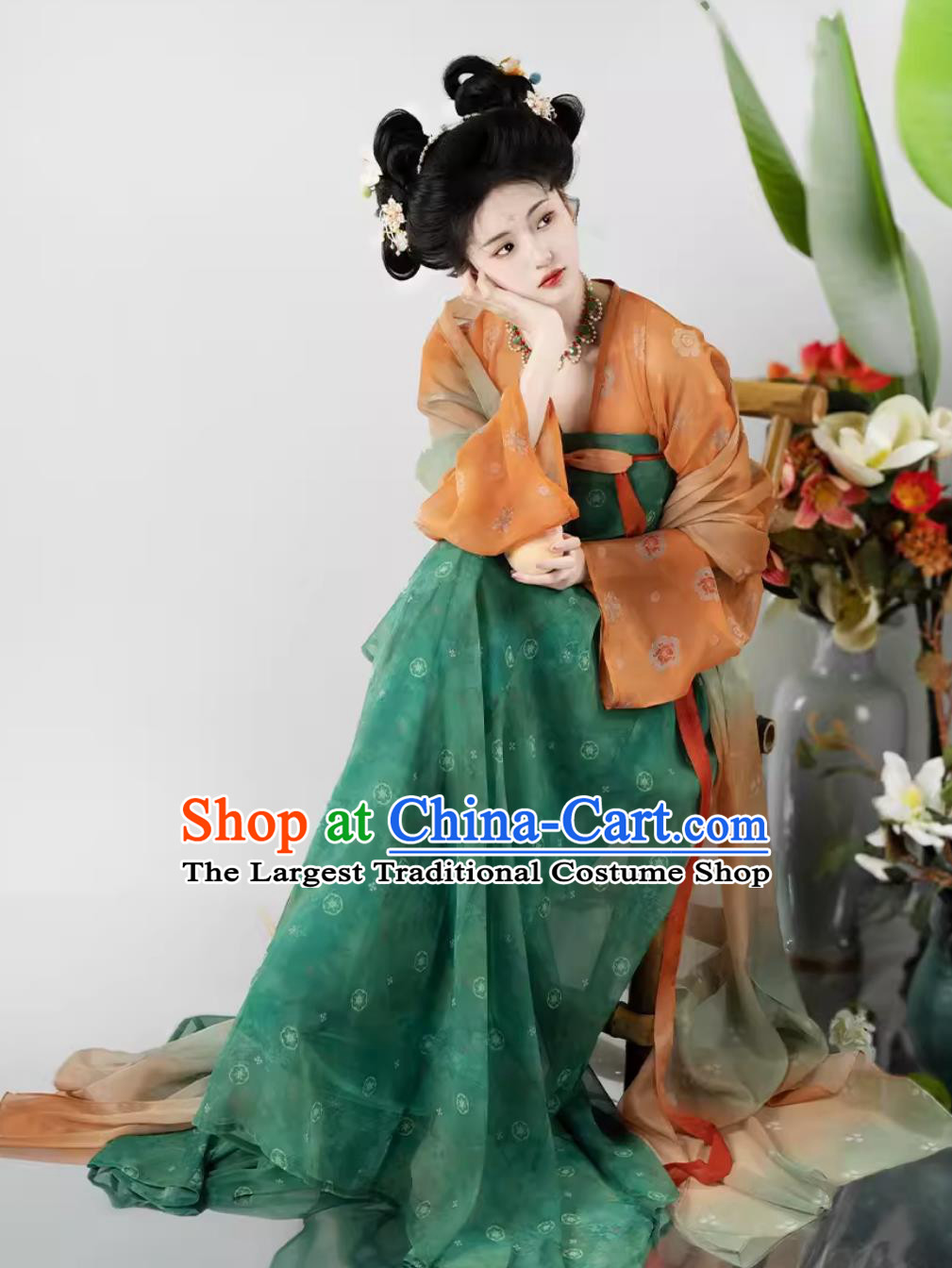 Chinese Tang Dynasty Young Lady Clothing Traditional Hanfu Ruqun Ancient Court Maid Dress China Travel Photography Costume