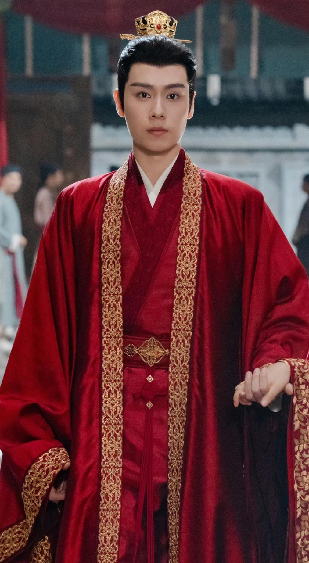 Ancient China Prince Clothing Traditional Male Wedding Hanfu Chinese TV Series Blossoms in Adversity Gu Yan Xi Red Garment Costumes