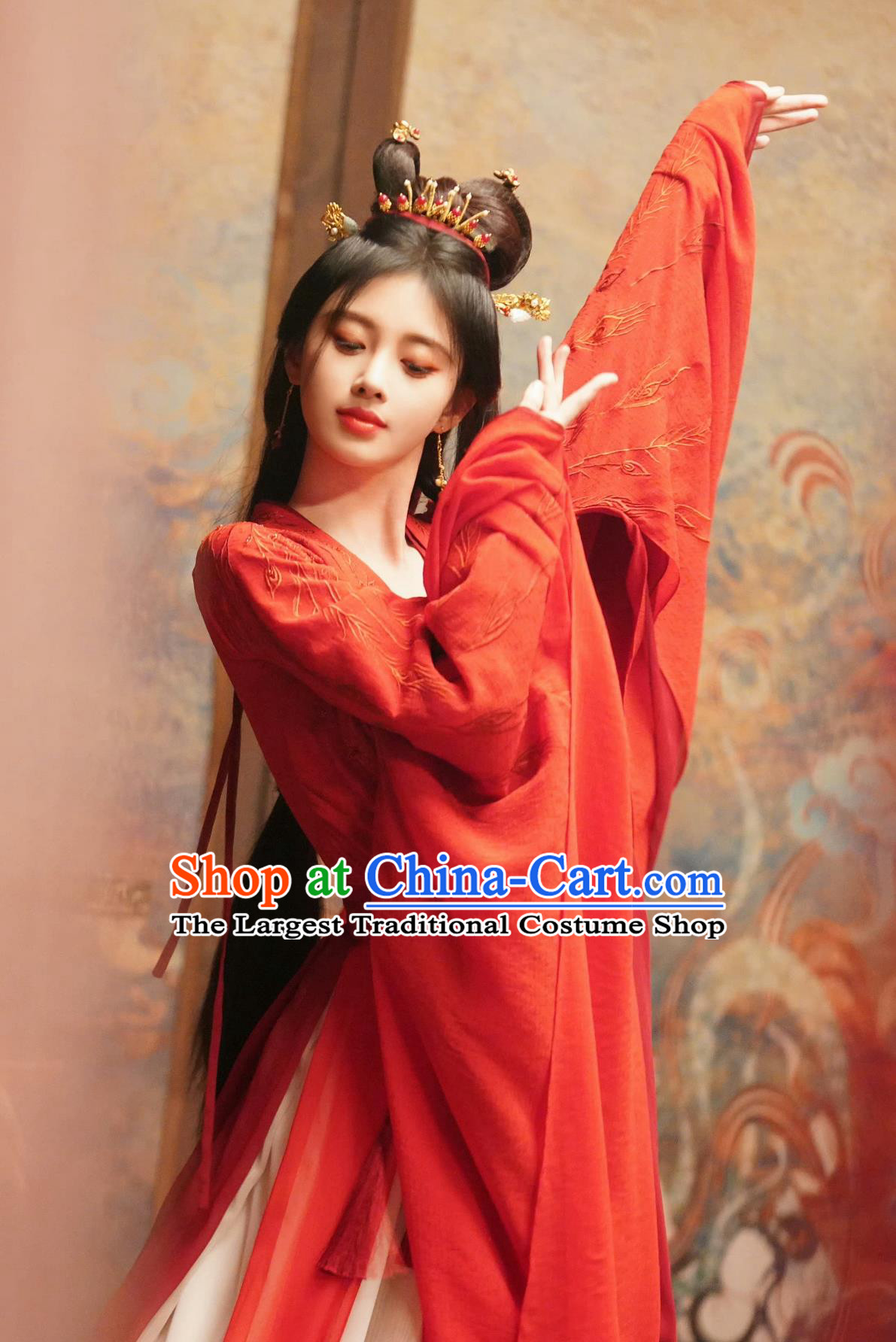 Traditional Woman Hanfu Chinese TV Series In Blossom Dance Lady Shangguan Zhi Red Dress Ancient China Princess Clothing