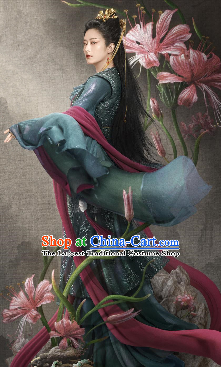 Ancient China Swordswoman Clothing Traditional Hanfu Chinese TV Series In Blossom Heroine Qing Di Dress