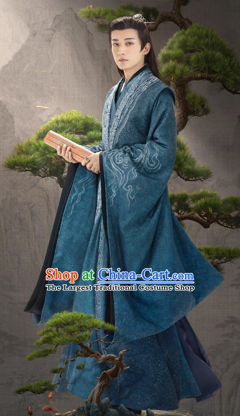 Traditional Mens Hanfu Chinese TV Series In Blossom Childe Pan Yue Costume Ancient China Scholar Clothing