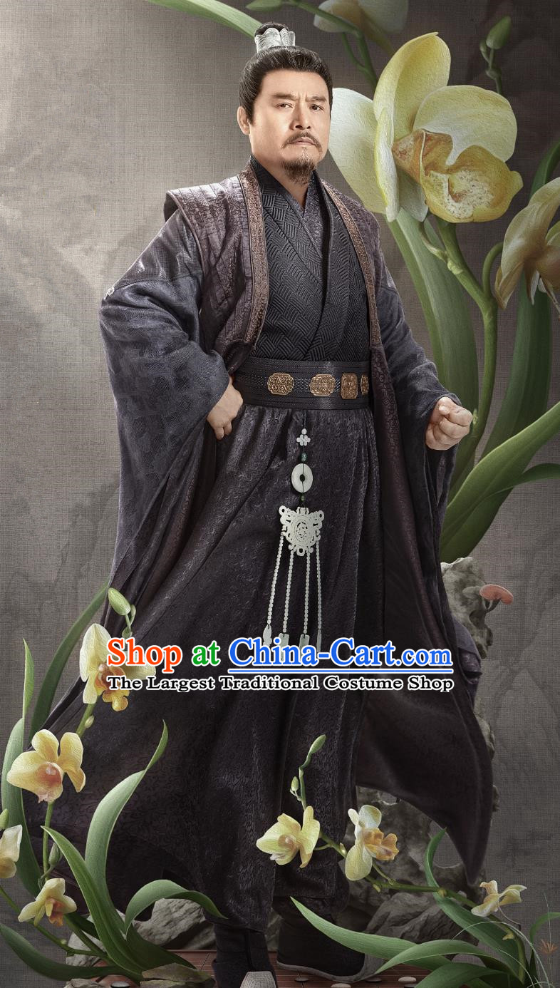 Ancient China Noble Lord Clothing Traditional Elder Mens Hanfu Chinese TV Series In Blossom Master Zhuo Shan Ju Costume