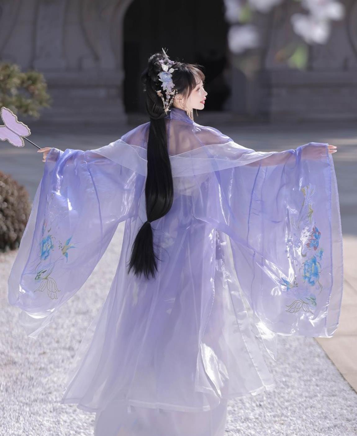 Chinese Tang Dynasty Royal Princess Dress Ancient China Young Woman Clothing Traditional Purple Hanfu Ruqun