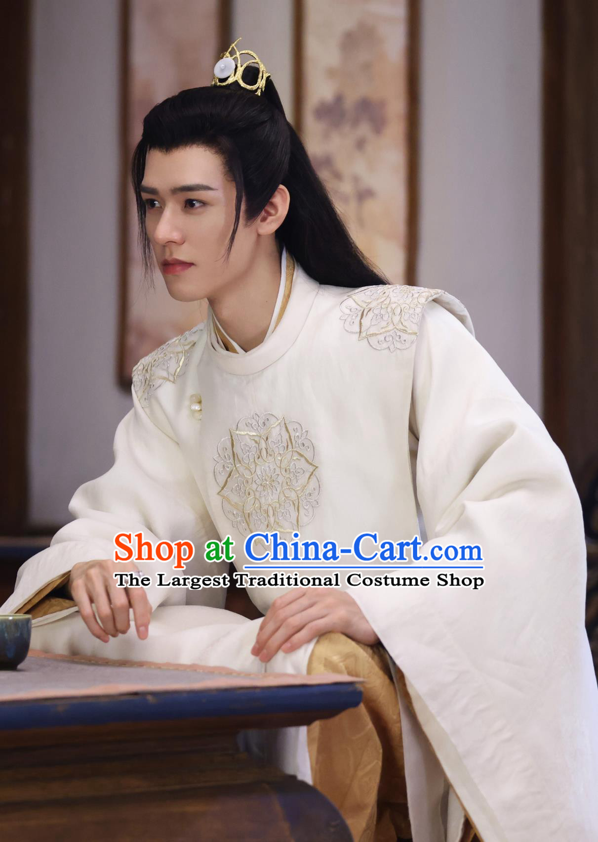 Ancient China Crown Prince Clothing TV Series The Legend of An Le King Han Ye White Costume