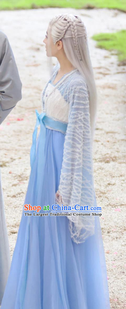 Ancient China Swordswoman Clothing Traditional Female Hanfu TV Series The Legend of An Le Chiefess Ren An Le Costume