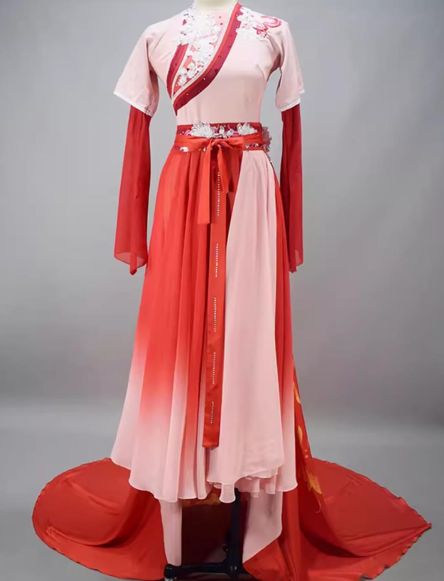 Chinese Dance Contest Program Hong Yan Ning Xiang Replica Dress China Classical Dance Clothing