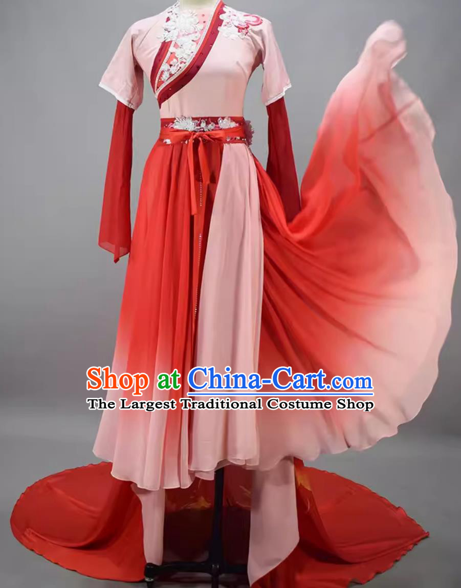 Chinese Dance Contest Program Hong Yan Ning Xiang Replica Dress China Classical Dance Clothing