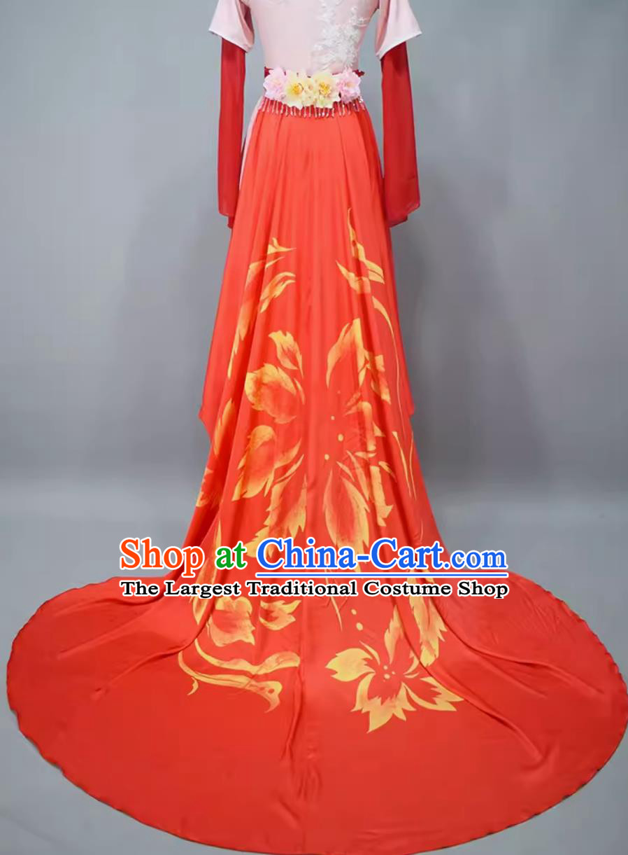 Chinese Dance Contest Program Hong Yan Ning Xiang Replica Dress China Classical Dance Clothing