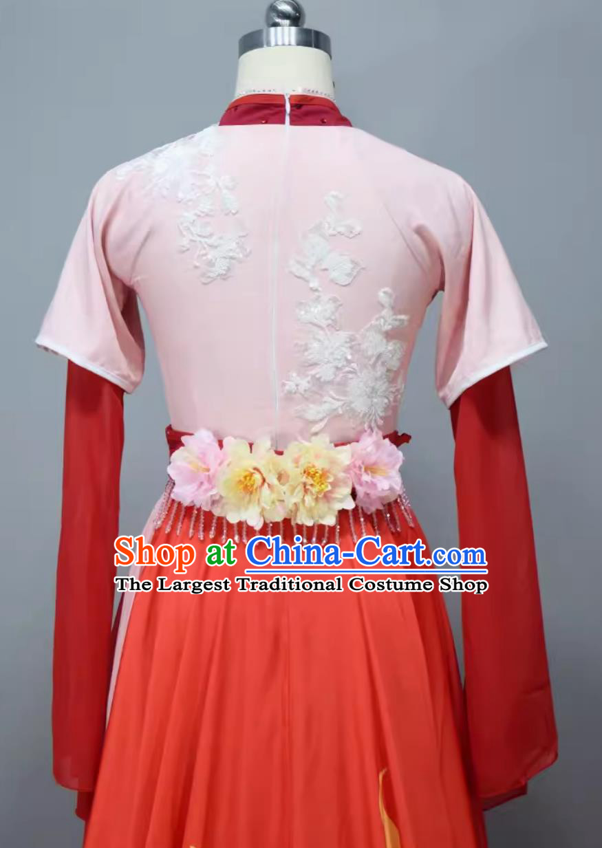 Chinese Dance Contest Program Hong Yan Ning Xiang Replica Dress China Classical Dance Clothing