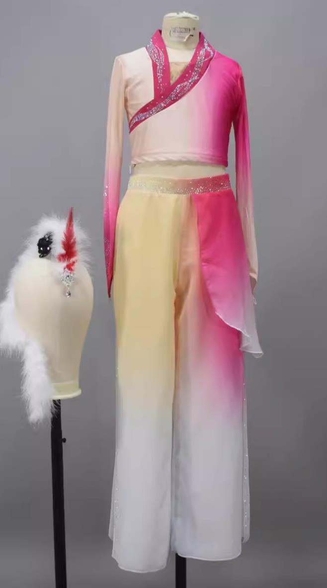 Chinese Dance Contest Program Fox Legend Replica Costume China Classical Dance Pink Uniform