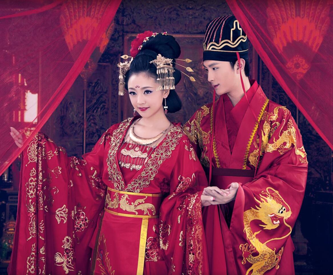 Ancient China Clothing Traditional Hanfu Wedding Clothing Chinese Ming Dynasty Bride and Groom Costumes Complete Set