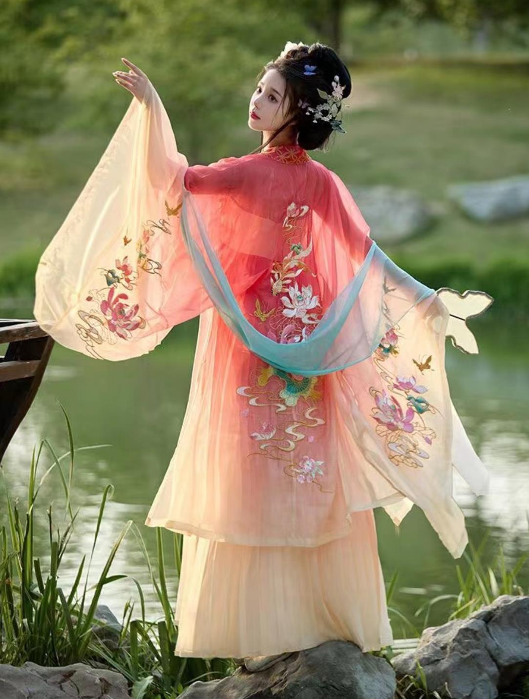 Ancient China Fairy Costume Traditional Hanfu Clothing Chinese Tang Dynasty Royal Princess Red Dress