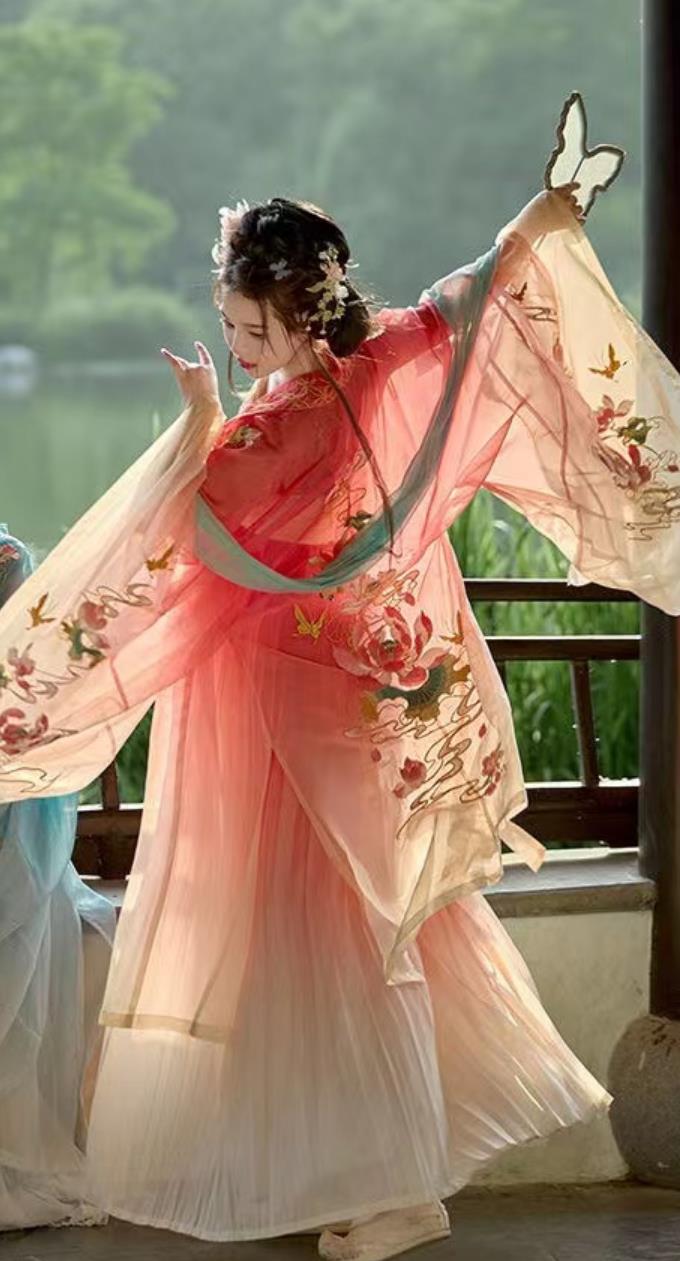 Ancient China Fairy Costume Traditional Hanfu Clothing Chinese Tang Dynasty Royal Princess Red Dress