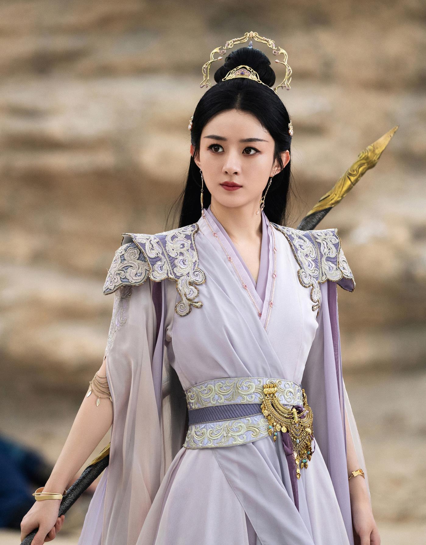 Chinese TV Series The Legend Of Shen Li Female General Clothing Ancient China Swordswoman Lilac Garment Costume