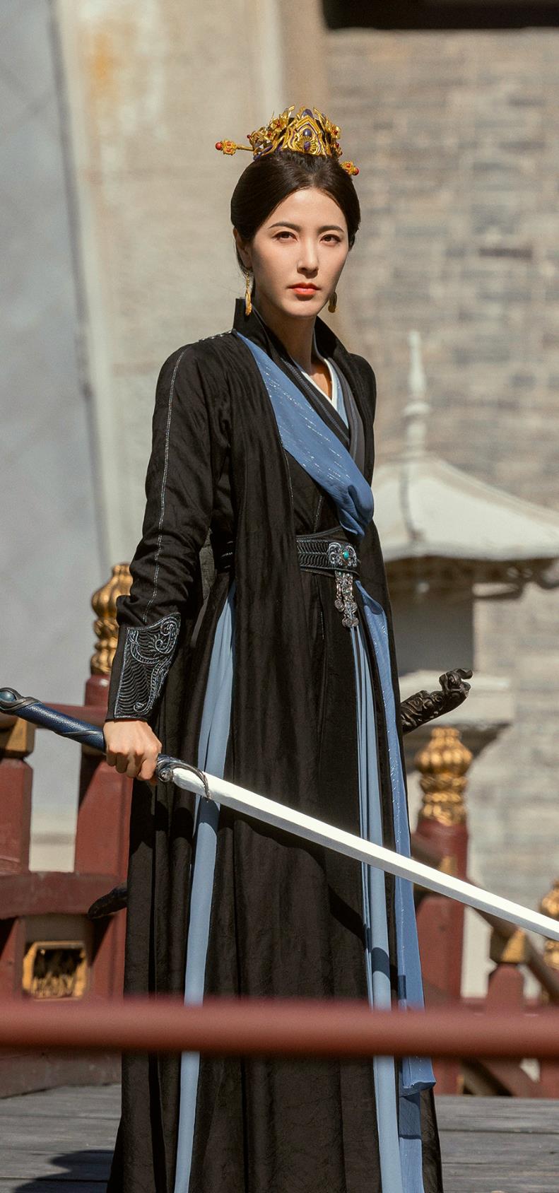 Chinese TV Series The Legend Of Shen Li Empress Shen Mu Yue Clothing Ancient China Swordswoman Black Garment Costume