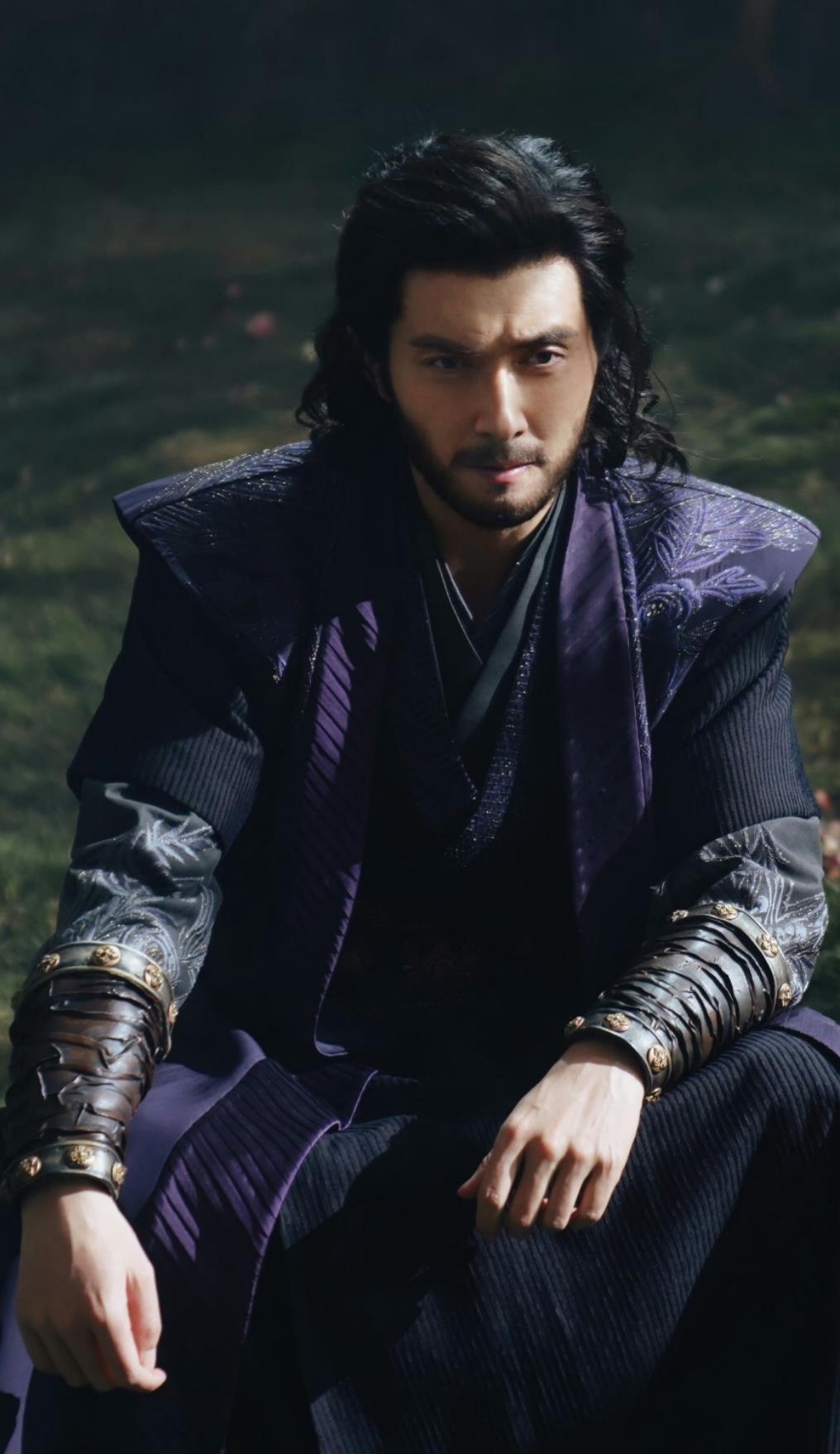 Chinese TV Series The Legend of Heroes West Poison Ouyang Feng Purple Clothing Ancient China Kung Fu Master Costume