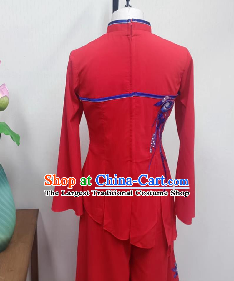 China Classical Dance Clothing Chinese Dance Contest Umbrella Dance Costume Woman Solo Performance Red Outfit