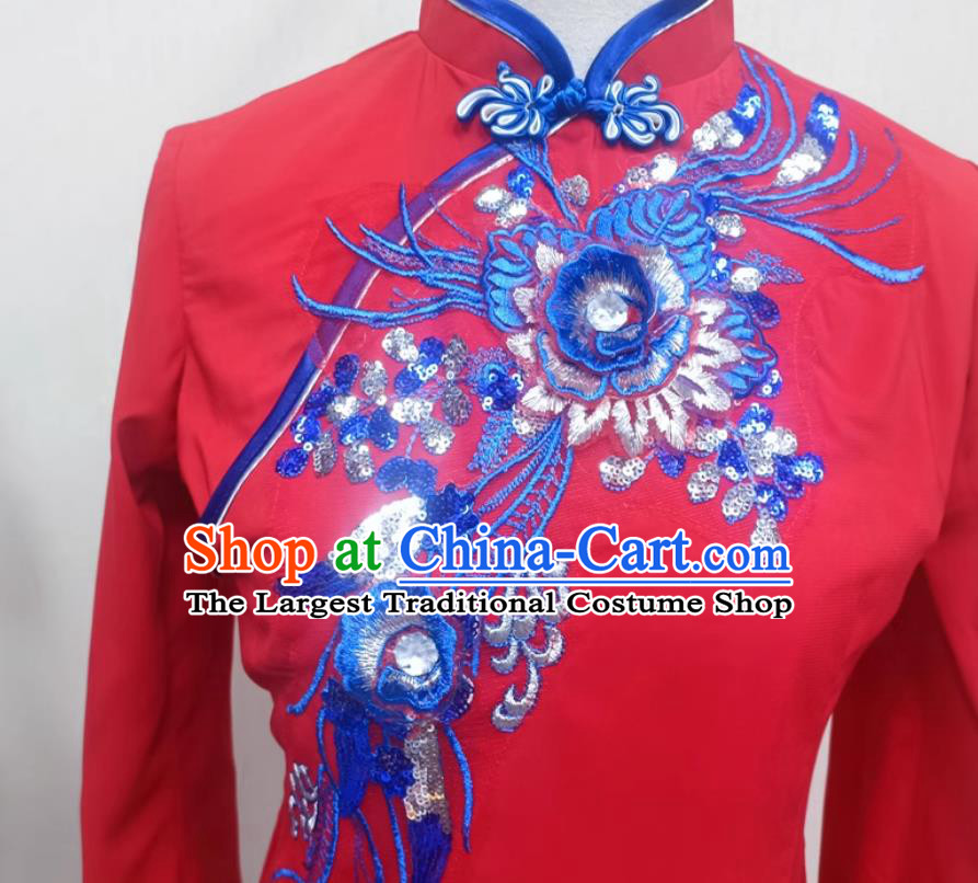 China Classical Dance Clothing Chinese Dance Contest Umbrella Dance Costume Woman Solo Performance Red Outfit