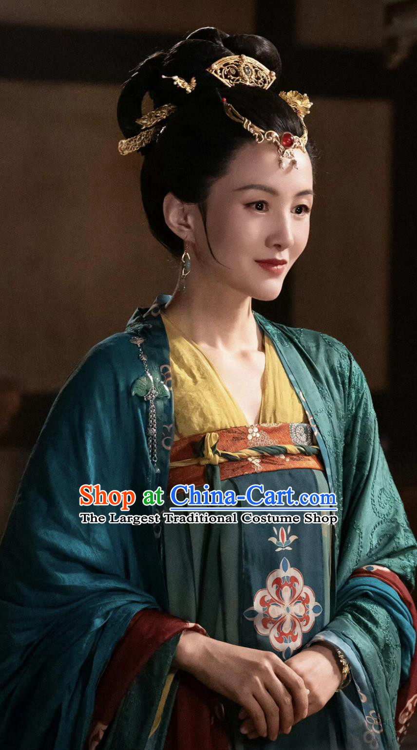 Chinese TV Series Judge Dee's Mystery Noble Woman Yi Shan Costume Ancient China Tang Dynasty Empress Hanfu Dress