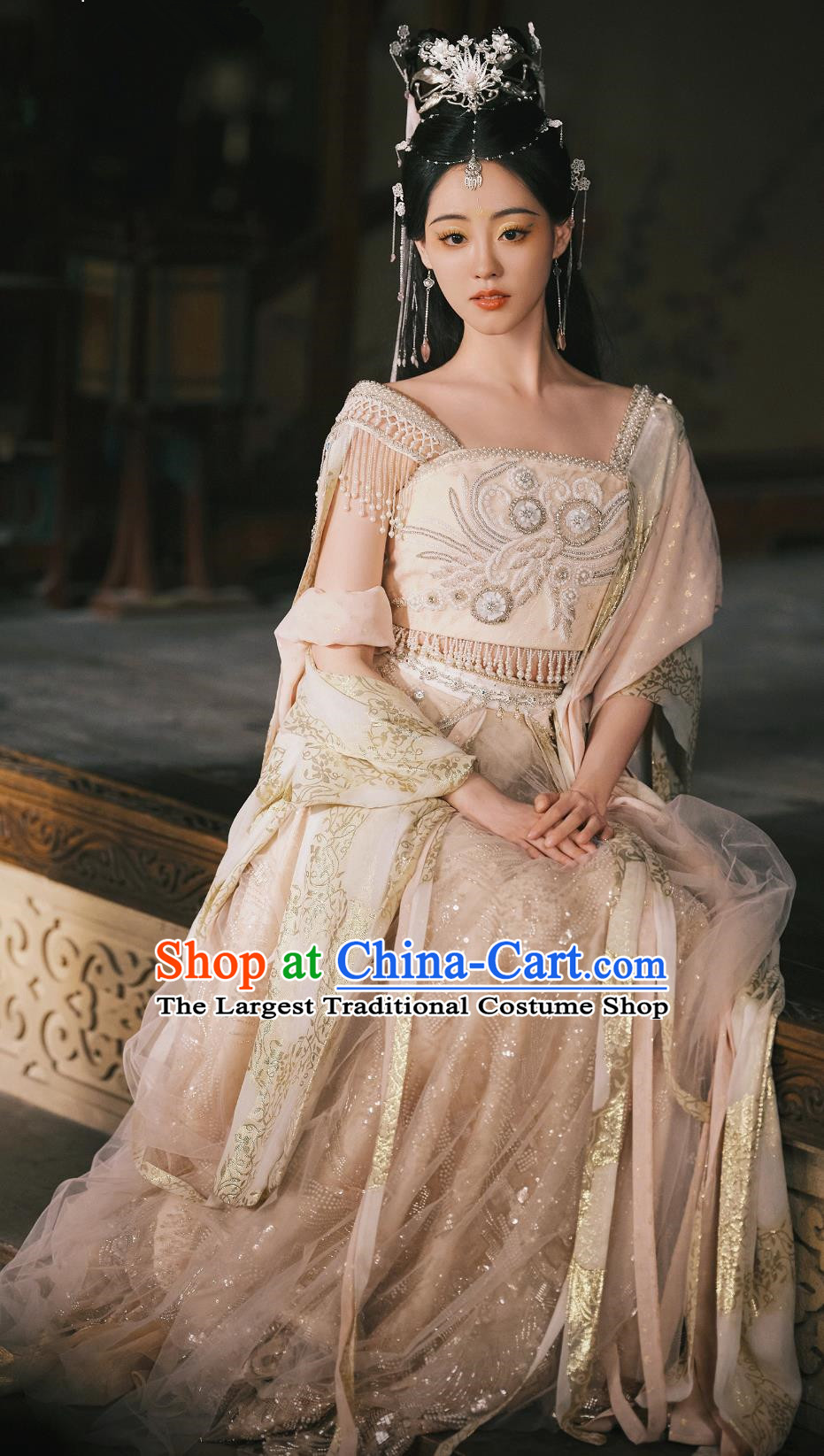 Ancient China Young Beauty Clothing Chinese TV Series Fox Spirit Matchmaker Red Moon Pact Princess Bu Tai Dress