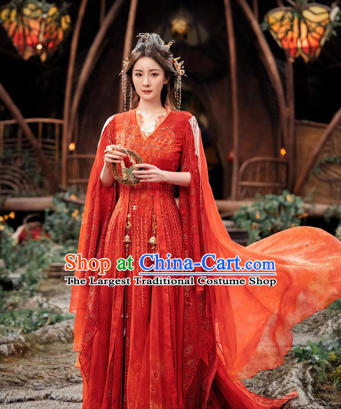 Chinese TV Series Fox Spirit Matchmaker Red Moon Pact Tu Shan Hong Hong Red Dress Ancient China Female Master Clothing