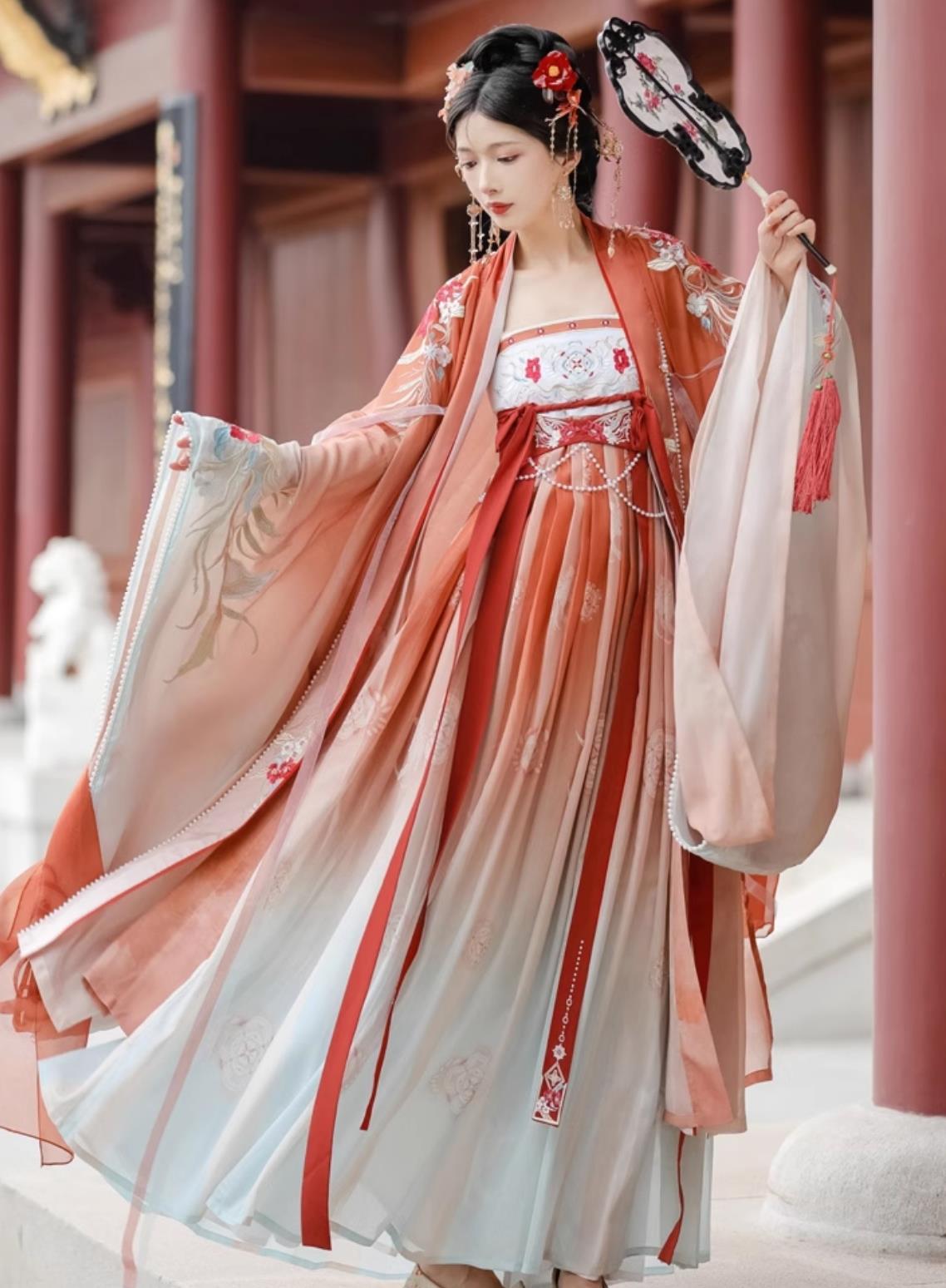 Chinese Hanfu Dress Ancient China Tang Dynasty Royal Princess Costumes Complete Set