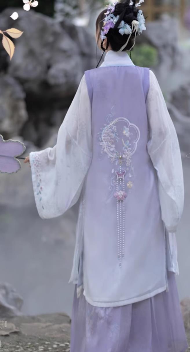 Ancient China Royal Princess Costumes Chinese Hanfu Ming Dynasty Noble Lady Purple Dress