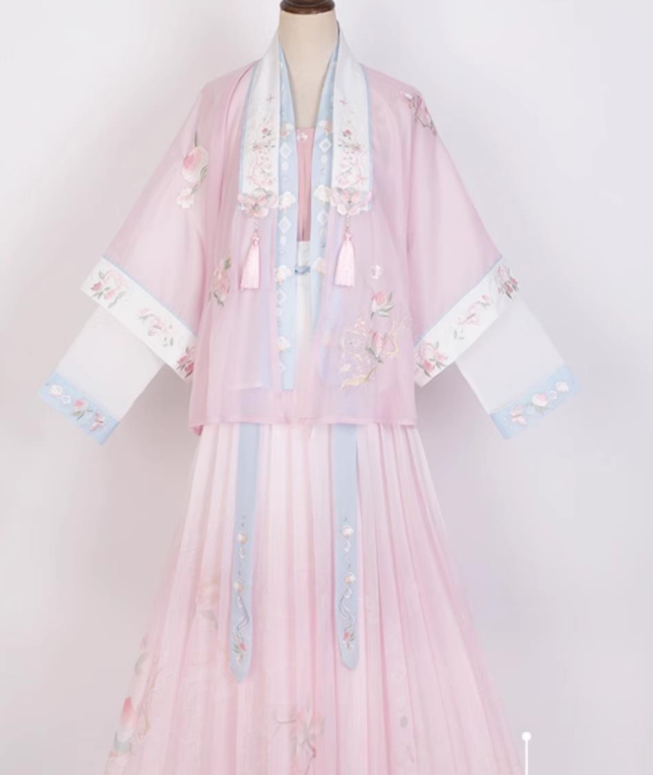 China Song Dynasty Young Lady Pink Dress Ancient Royal Princess Costumes Chinese Hanfu