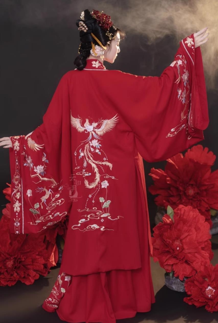 Ancient China Bride Red Dress Tang Dynasty Young Lady Costume Chinese Wedding Hanfu