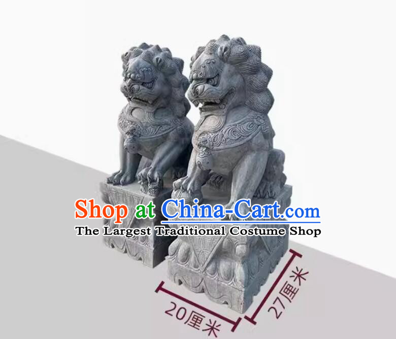 Top Doorway Decoration Lions Set Carved Bluestone Lions Chinese Artworks