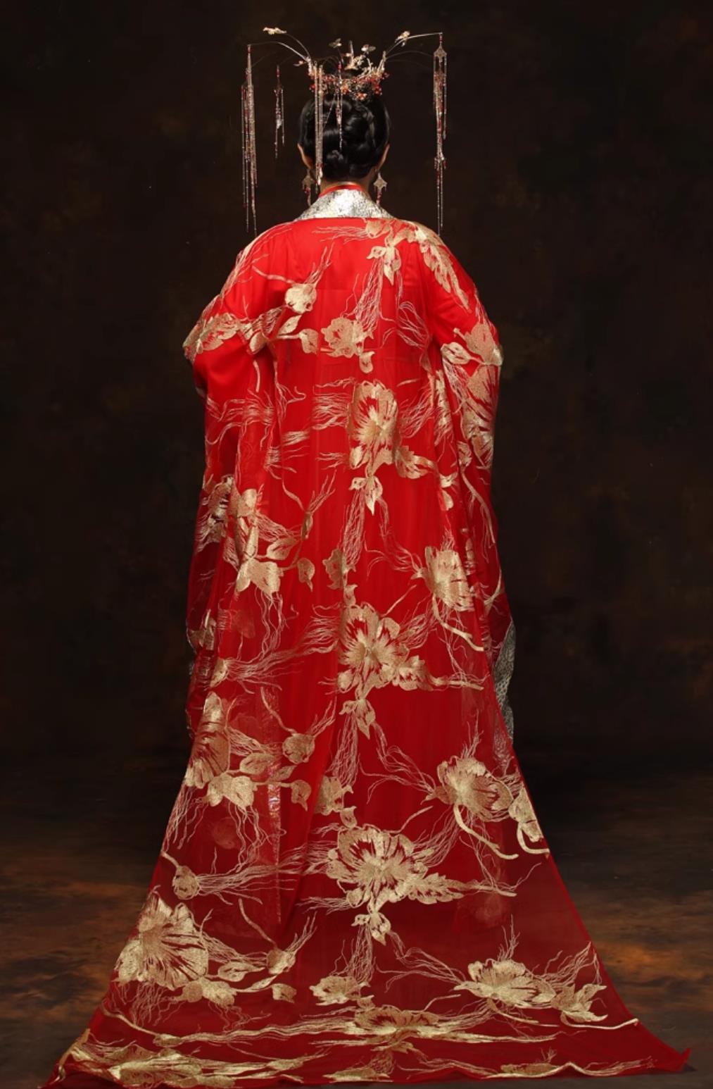 Traditional China Wedding Clothing Chinese Tang Dynasty Hanfu Ancient Princess Red Dress