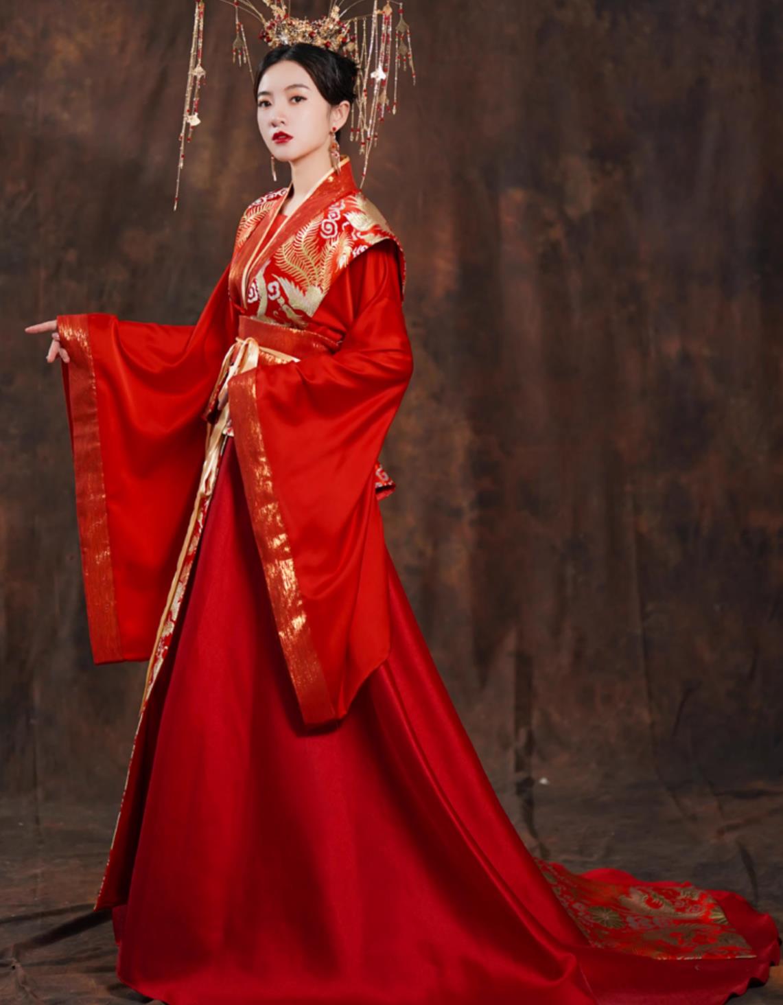 Ancient China Princess Red Dress Traditional Wedding Clothing Chinese Song Dynasty Hanfu