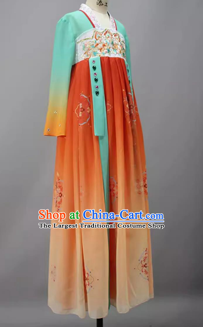 Woman Group Dance Costume Chinese Tang Dance Clothing Classical Dance Hanfu Dress