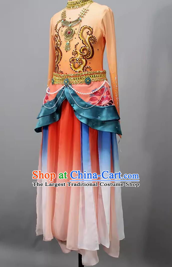 China Dunhuang Feitian Dance Outfit Children Group Flying Apsaras Dance Costume Chinese Classical Dance Clothing