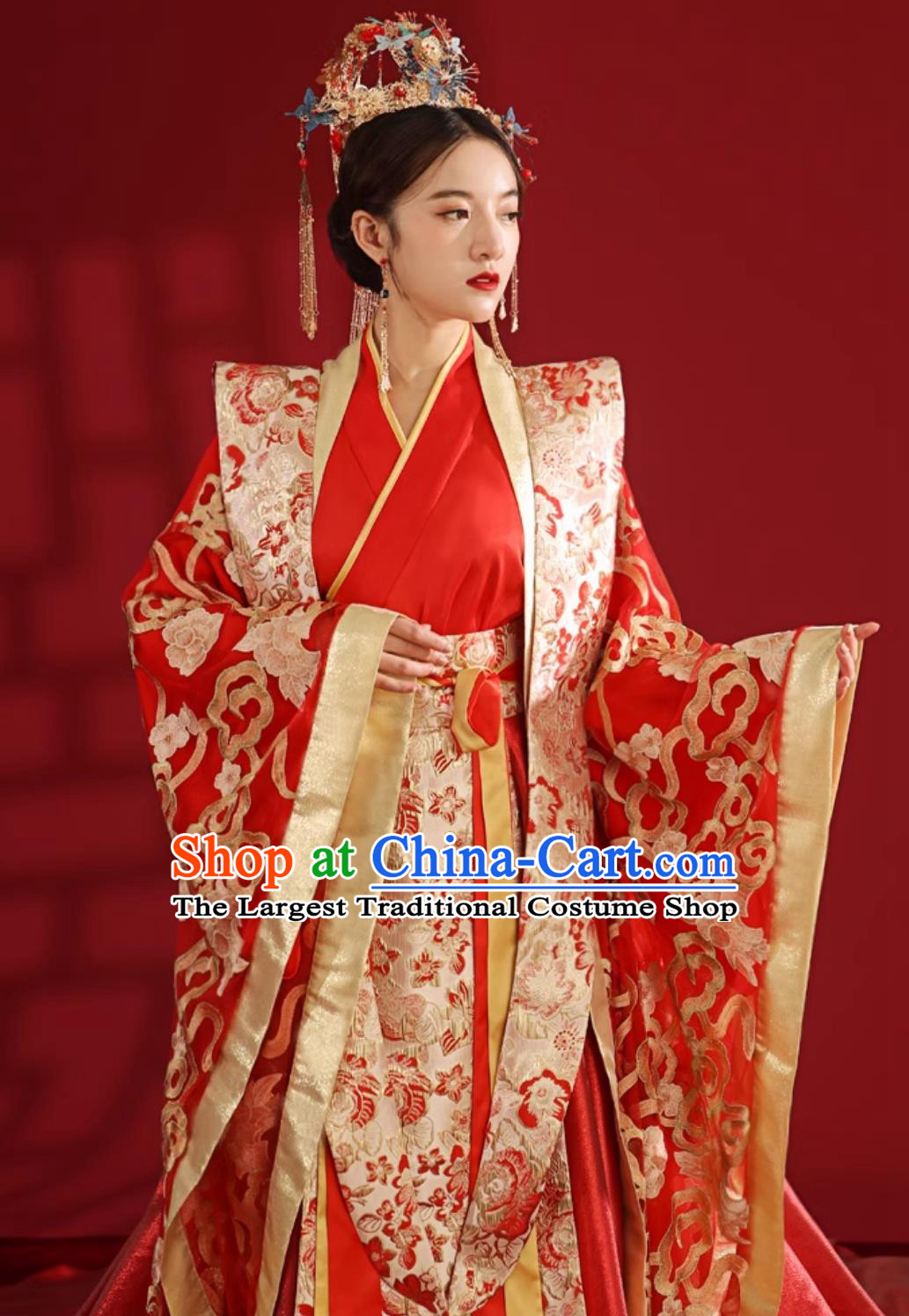 Chinese Traditional Wedding Clothing Ming Dynasty Bride Hanfu Ancient China Empress Costume