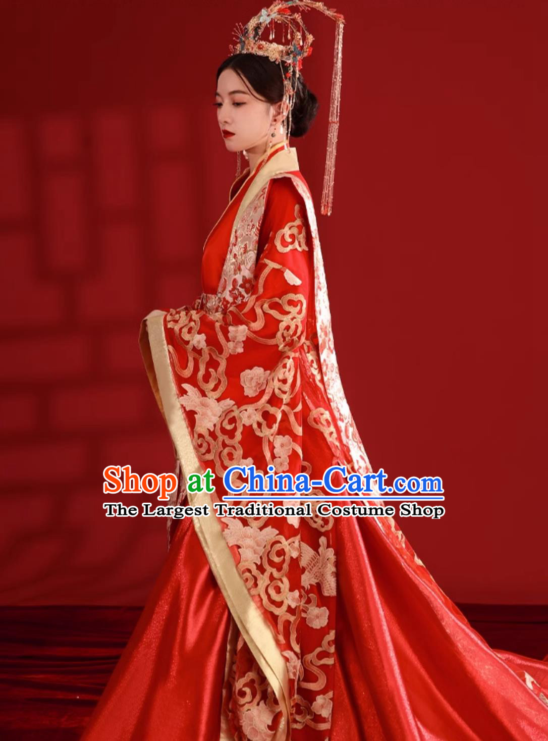 Chinese Traditional Wedding Clothing Ming Dynasty Bride Hanfu Ancient China Empress Costume